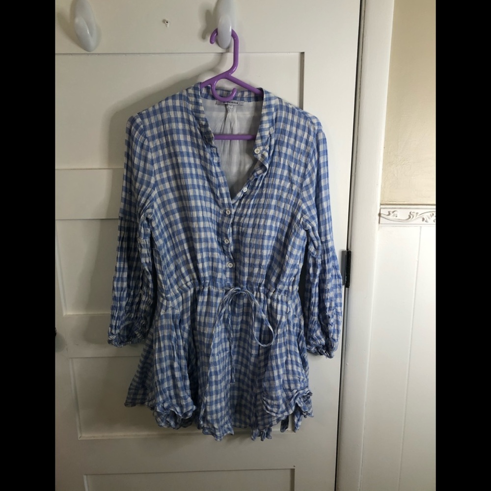 Olivaceous Checked Dress Size M